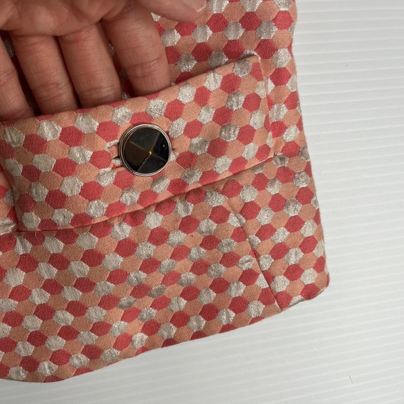 Marc by Marc Jacobs Womens Coral Hexagon Cotton Silk Pink/ Peach Blazer Sz 6 - Picture 6 of 11